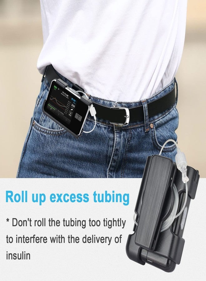 iGuerburn علبة مضخة iGuerburn (المطورة) Tandem tSlim X2 مع مشبك دوار 360 درجة، وعلبة مضخة tSlim لفّ الأنبوب الزائد، وملحقات مضخة t Slim G4: حافظة ذات حواف ناعمة لا تتقشر، وغطاء شاشة (أسود) - Image 4